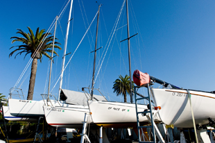 sailboat and yacht dry dock storage on the san francisco bay schoonmaker point marina sausalito california