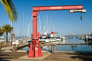 3 ton jib crane for launching of small boats we offer a public boat launch ramp schoonmaker point marina sausalito, ca sanfrancisco bay